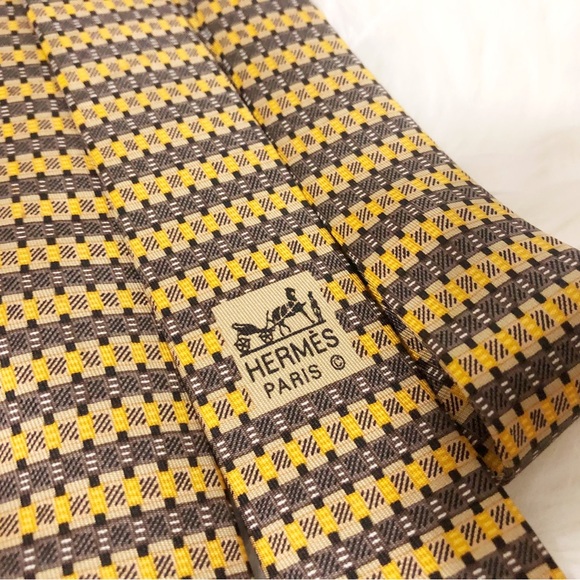 Authentic Hermes 100% Silk Tie Necktie For Men - Picture 5 of 6